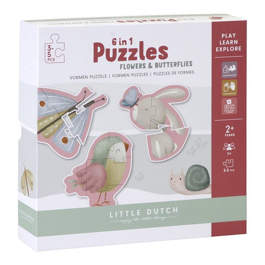 Little Dutch 6 in 1 Puzzles Flowers & Butterflies