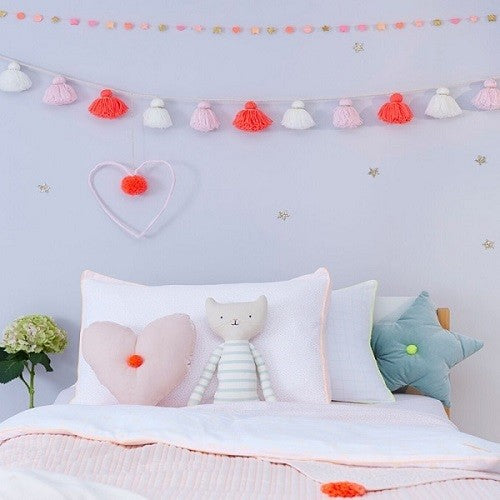 Meri Meri Velvet Heart Cushion Peach