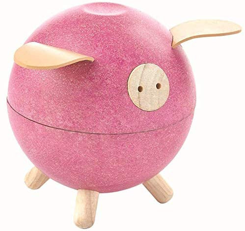 Wooden Piggy bank Pink