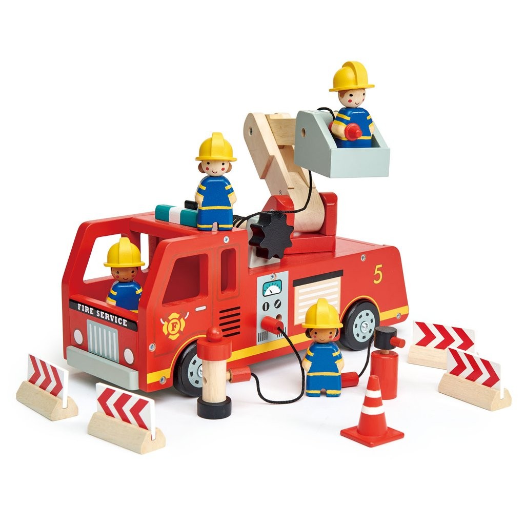 Tender Leaf Toys Wooden Fire Engine