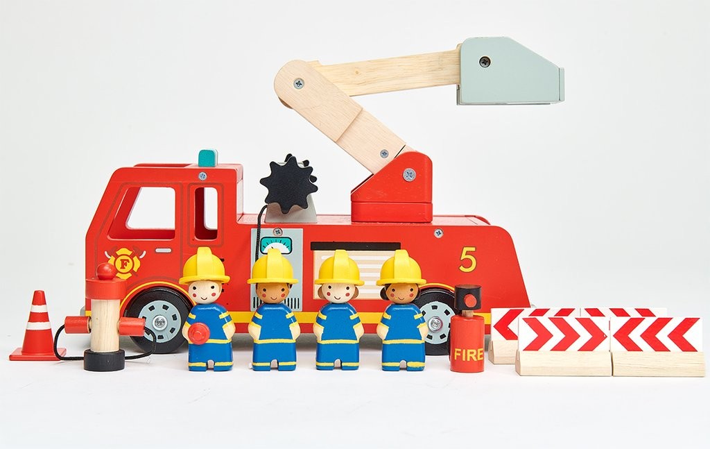 Tender Leaf Toys Wooden Fire Engine