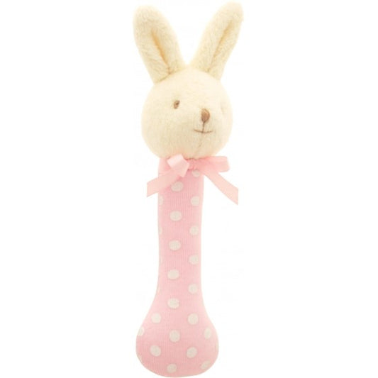 Alimrose Pink Bunny Rattle Nursery Toy